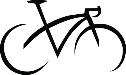 Minimalist bicycle icon silhouette for cycling and sport designMinimalist bicycle icon silhouette for cycling and sport design