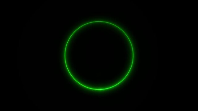 cyan circle glow border, alpha channel, seamless loop, abstract glowing neon line cyan color circular lens animation neon light on black background,