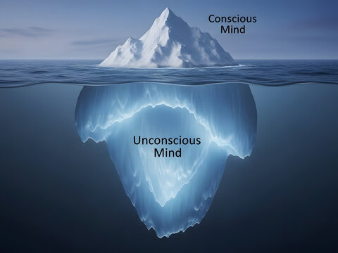 Iceberg illustration of Freud's unconscious mind
