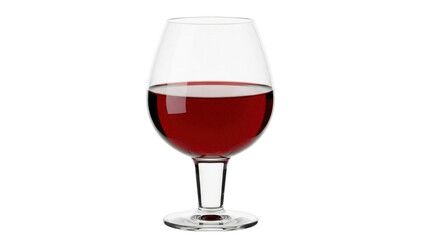 Isolated Elegant crystal glass filled with red wine on plain surface for elegant drinkware