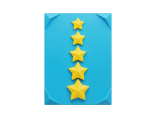 Isolated Five-Star Rating Symbol for Product Evaluation and Client Feedback Reviews System