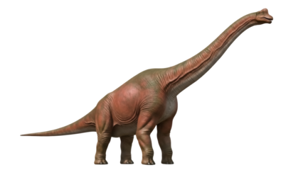 Isolated Dinosaur Brachiosaurus model, a long-necked herbivore from the Late Jurassic period