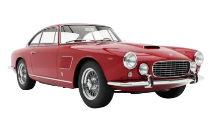 Fototapete Vintage Auto Isolated, classic red Italian sports car from the 1960s, a stylish automotive icon  © Maelle