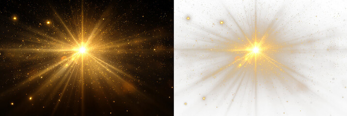 Bright abstract light with glowing lens flare PNG