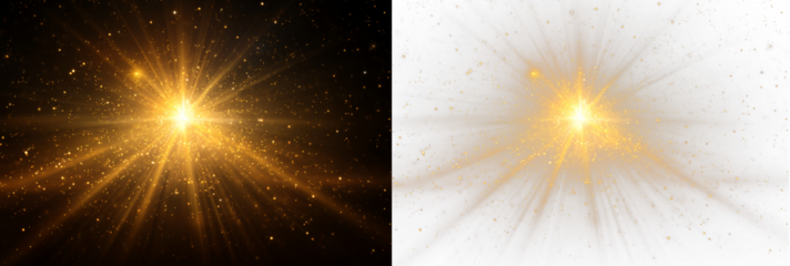 Sparkling sun rays with magical glow effect PNG