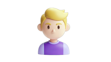 3D Cartoon Boy Portrait on White Background
