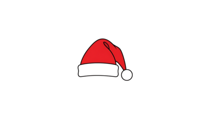 Simple red santa hat illustration on white background