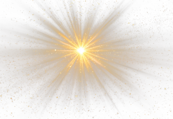 Spark effect with glowing particle PNG, ideal for radiant starburst compositions, sparkling overlays, magical light effects, and holiday digital artwork