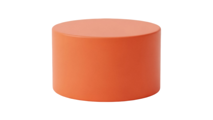 Isolated contemporary orange stool for modern interior space, sleek furnishing, round seat