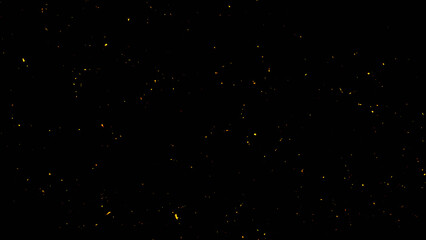 Perfect fire particles embers sparks on black background . Texture overlays.