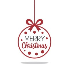 Obraz premium Merry christmas ornament hanging on white background