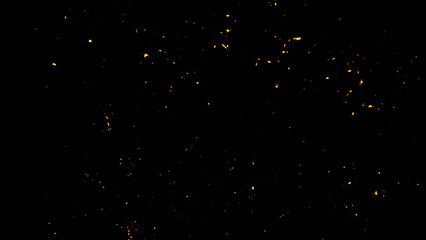 Perfect fire particles embers sparks on black background . Texture overlays.