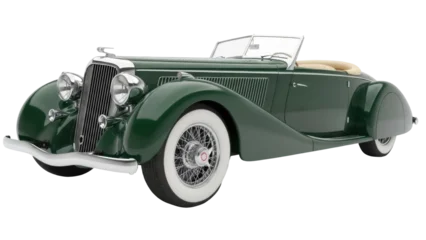 Fototapete Vintage Auto Isolated elegant antique roadster, classic open-top car from the 1930s, luxurious convertible  © Solene