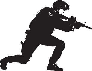 SPECIAL MISSION COPS WITH COVERING POSE SILHOUETTE