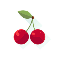 Wild Cherry, 2D flat vector illustration, simple and modern style, isolated on a plain white background.