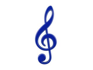 Fototapeta premium Isolated Royal Blue Treble Clef Decorative Musical Sign, Music Note Symbol Embellishment