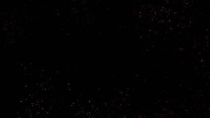 Perfect fire particles embers sparks on black background . Texture overlays.