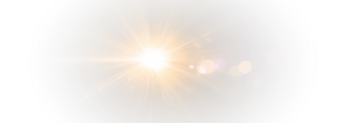 Soft light rays with magical lens flare PNG