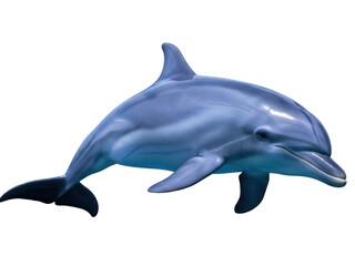 Isolated marine mammal leaping gracefully a playful dolphin in a vibrant ocean scene, beautiful