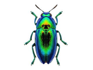 Isolated jewel beetle, beautiful insect with vibrant colors, close-up, macro, shiny, nobody