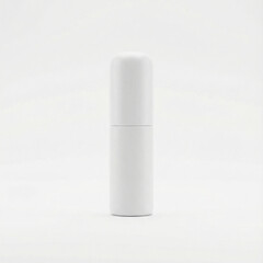 Minimalist white bottle container on neutral background  