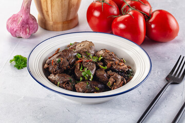 Roasted chicken liver with green onion