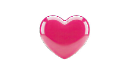 Pink Heart Isolated on White Background
