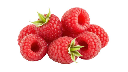 Isolated pile of fresh raspberries shows a sweet treat that is good for you any time