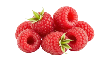 Isolated pile of fresh raspberries shows a sweet treat that is good for you any time