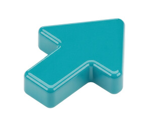 Isolated Teal Arrow Pointing Upper Right Direction Sign with Rounded Bevel Edges Symbol