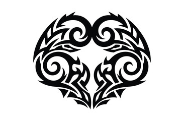 Intricate heart design isolated on white background