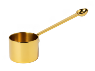 Golden coffee pot isolated on transparent background