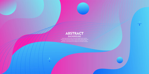 3D geometric wave background in blue and pink gradient. Dynamic wave line composition. EPS10 vector.