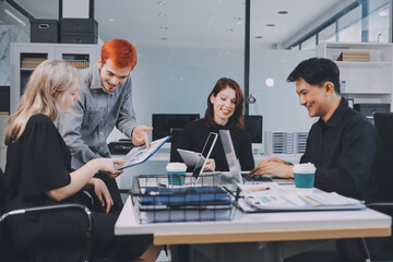 Multiracial business people having meeting