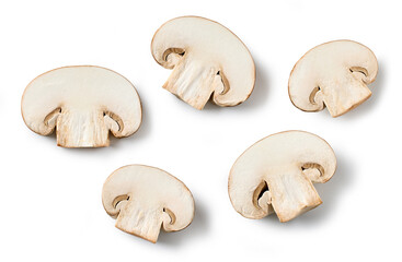 fresh raw sliced mushrooms