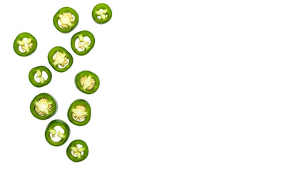 Sliced green jalapeno peppers isolated on a transparent background green peppers sliced peppers chili peppers