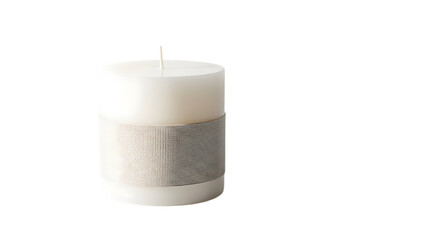 White Pillar Candle with Textured Band wick