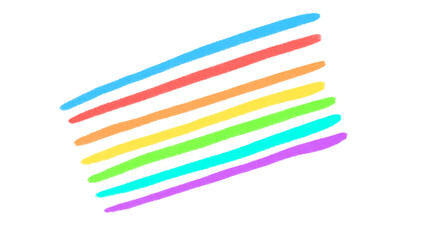 Vibrant Hand Drawn Rainbow Wavy Lines Graphic Element