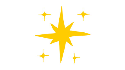 Obraz premium Magical Golden Sparkle and Starburst Elements: Celebration & Shine PNG Graphics