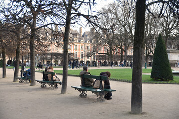 Place&nbsp;des&nbsp;Vosges&nbsp;en&nbsp;hiver&nbsp;&agrave;&nbsp;Paris