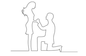 ROMANTIC LINE ART ON WHITE BACKGROUND 