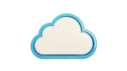 3D Cloud Icon on White Background