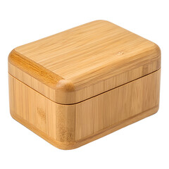 Mini Bamboo Storage Box Isolated on Transparent Background PNG