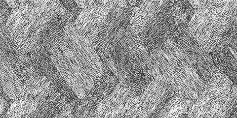 Black and white textured herringbone pattern with diagonal hatching abstract background