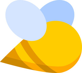 Yellow cute bee icon PNG
