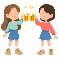 Women Hold Bottles of Beer Cheers.