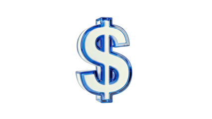 3D Dollar Sign on White Background