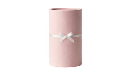 Isolated pink gift box with a satin ribbon, a classic package, giving gifts, a surprise