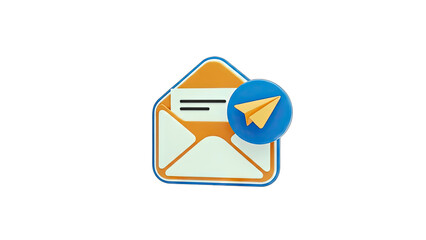 3D Email Envelope Sending Message Concept