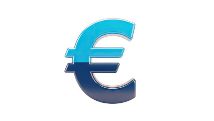 3D Euro Symbol on White Background